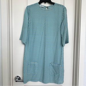 EQUIPMENT SILK NWOT green geometric prints pocket mini dress geo pattern